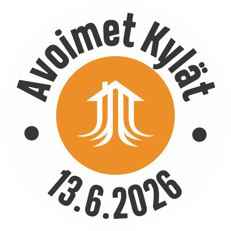 Avoimet kylät -tapahtuman valtakunnallinen logo, jossa myös päivämäärä 13.6.2026